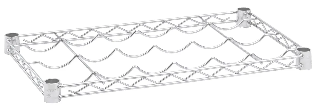 Hubert 108442 Kratos Wire Wine Shelf, 24"W x 14"D, 5-Bottle Capacity, Chrome Finish, NSF Certified
