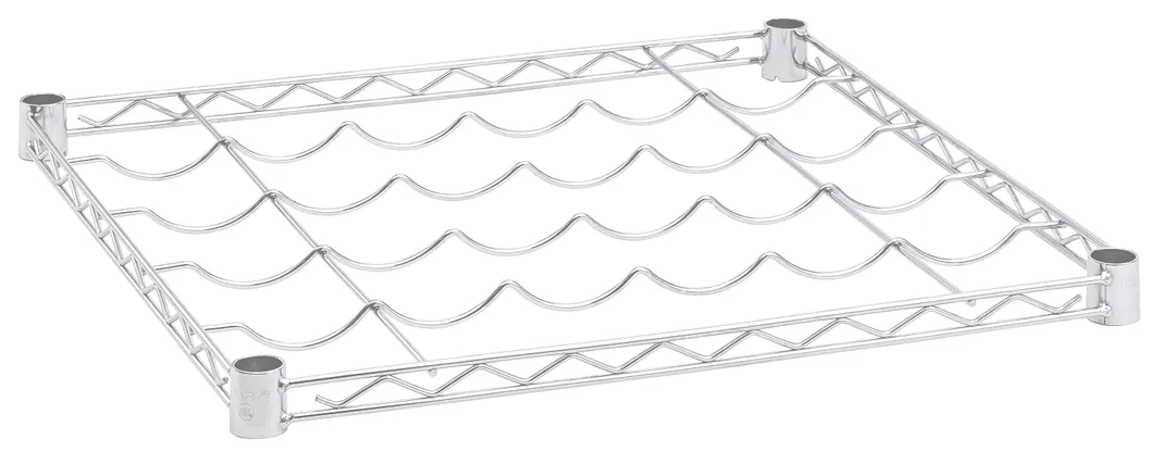 Hubert 168441 Kratos Wire Commercial Wine Rack, 24"W x 24"D, 10-Bottle Capacity, Chrome Finish, NSF Certified