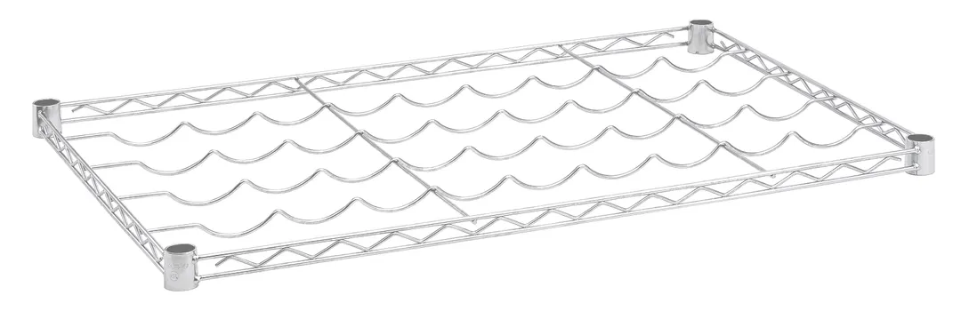 Hubert 18453 Kratos Wire Wine Shelf, 36"W x 24"D, 16-Bottle Capacity, Chrome Finish, NSF Certified