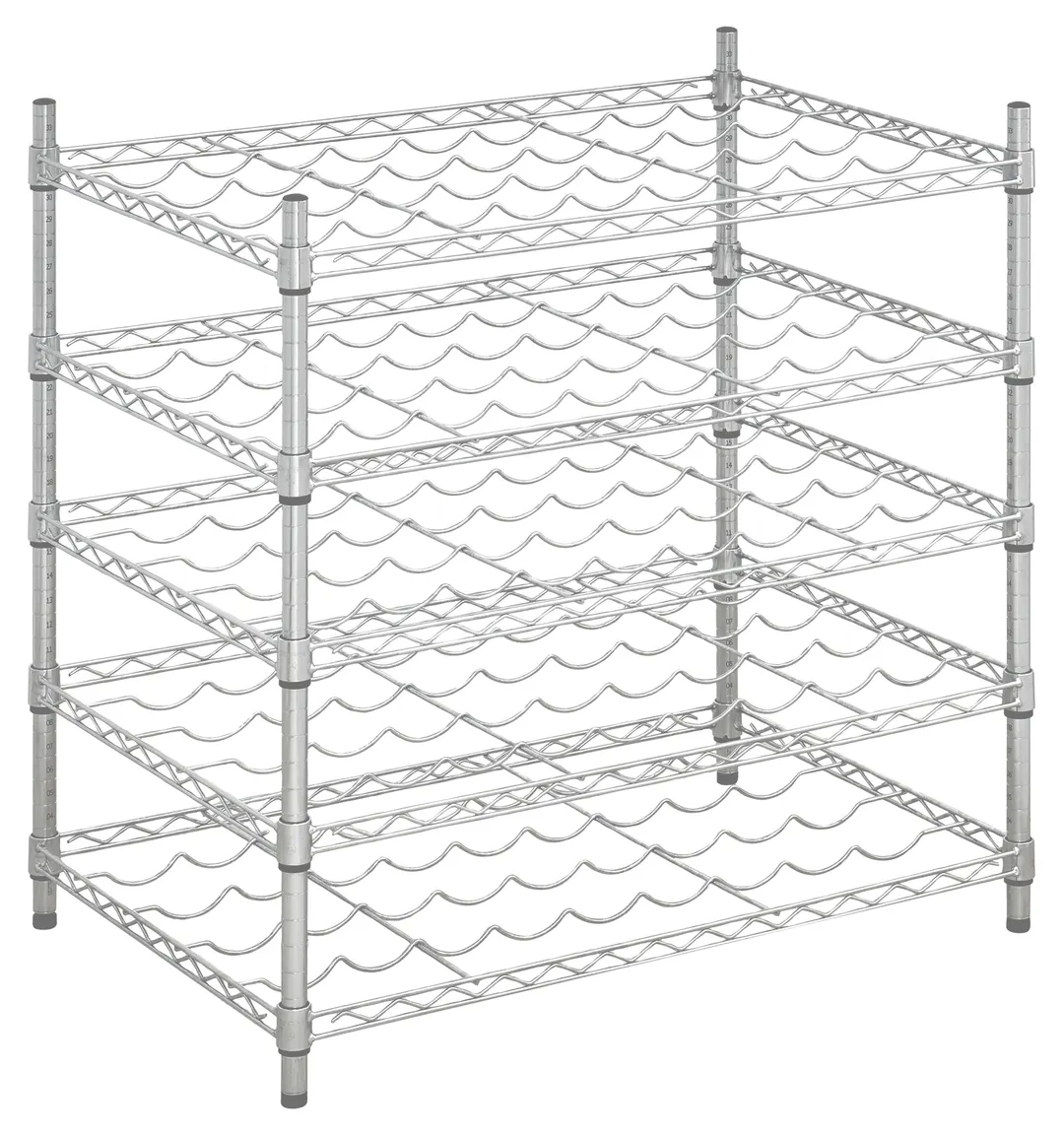 Hubert 185810 Kratos Wire Wine Rack, 36"W x 24"D x 34"H, 80-Bottle Capacity, Chrome Finish, NSF Certified Commercial Rack