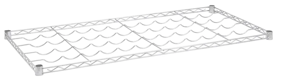 Hubert 19195 Kratos Wire Wine Shelf, 48"W x 24"D, 22-Bottle Capacity, Chrome Finish, NSF Certified Commercial Rack