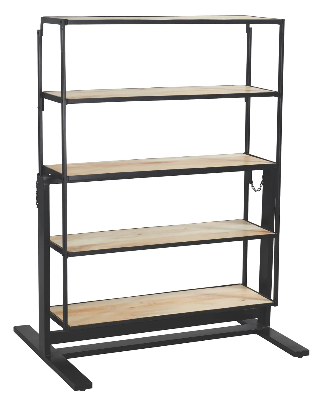 Hubert 80835 3-in-1 Display Stand, 43"W x 30"D x 56"H, Metal Base, Wood Shelves, Frame - 1/Each