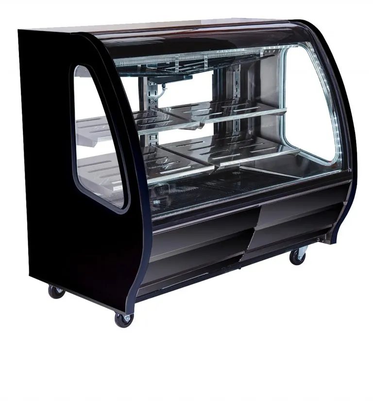 Imbera USA DDC60B PKD 115V R290 - Black Deli Display Case, 35.6-50°F, Stainless Counter, LED Lighting