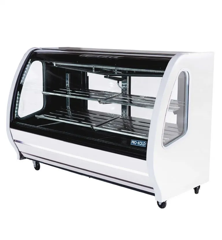 Imbera USA DDC80W PKD 115V R290 Deli Display Case, White, 35.6-50°F, 1/2 HP, Stainless Steel, Glass
