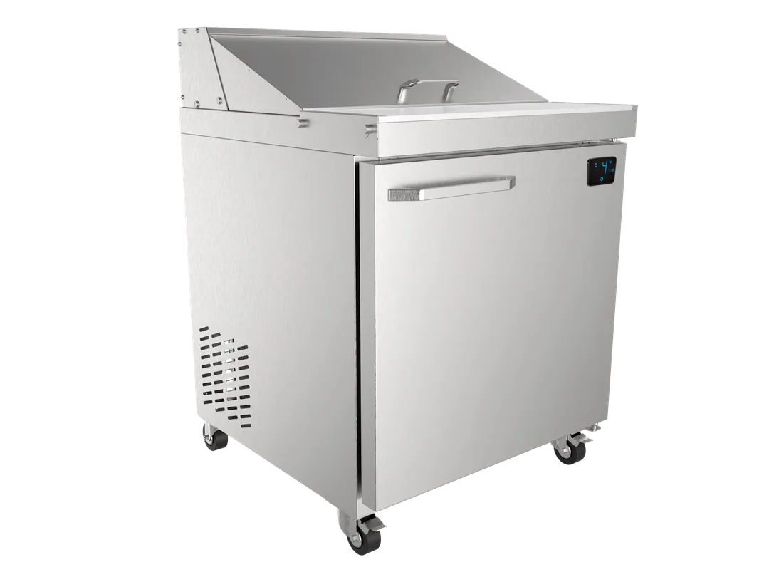 Imbera USA SPT29 28" 1-Door Sandwich and Salad Prep Table, Stainless Steel, 8 Pan Capacity