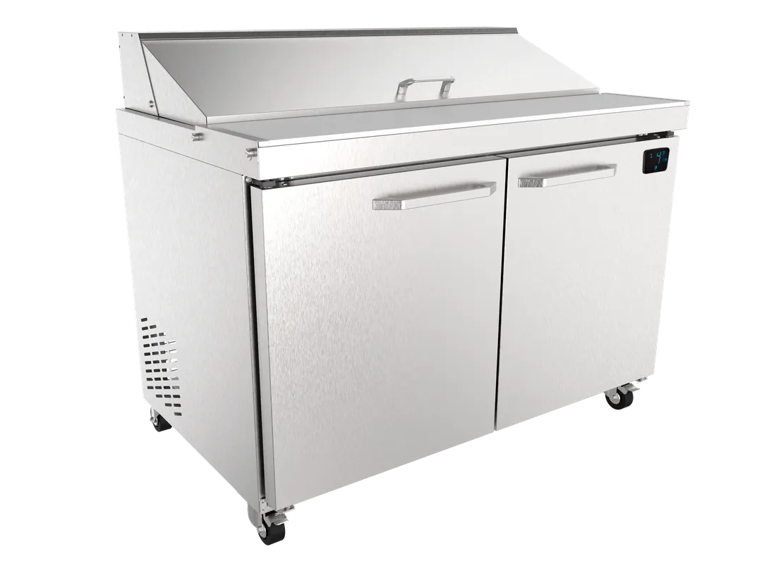 Imbera USA SPT48 48" 2-Door Sandwich and Salad Prep Table, Stainless Steel, 12 Pan Capacity