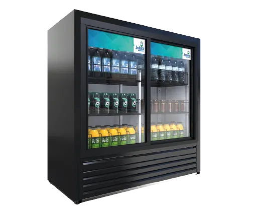 Imbera USA VRD41 SD 48 Bottle Cooler, 48"H x 47"W x 22"D, 8.3 ft³, Black, 1/4 HP, ENERGY STAR, LED
