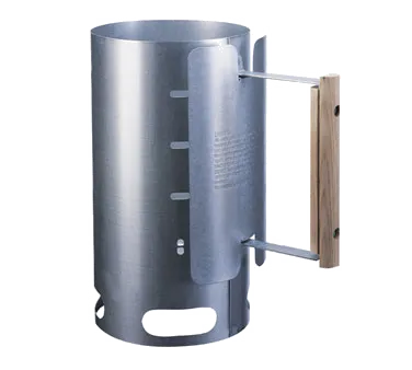 Lodge A5-1 Charcoal Chimney Starter – 6½" Dia x 12" H, Galvanized Steel, Wood Handle