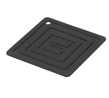 Lodge AS6S11 Pot Holder, 5.875" x 5.875" Black Silicone, Heat Resistant 250°F, Dishwasher Safe