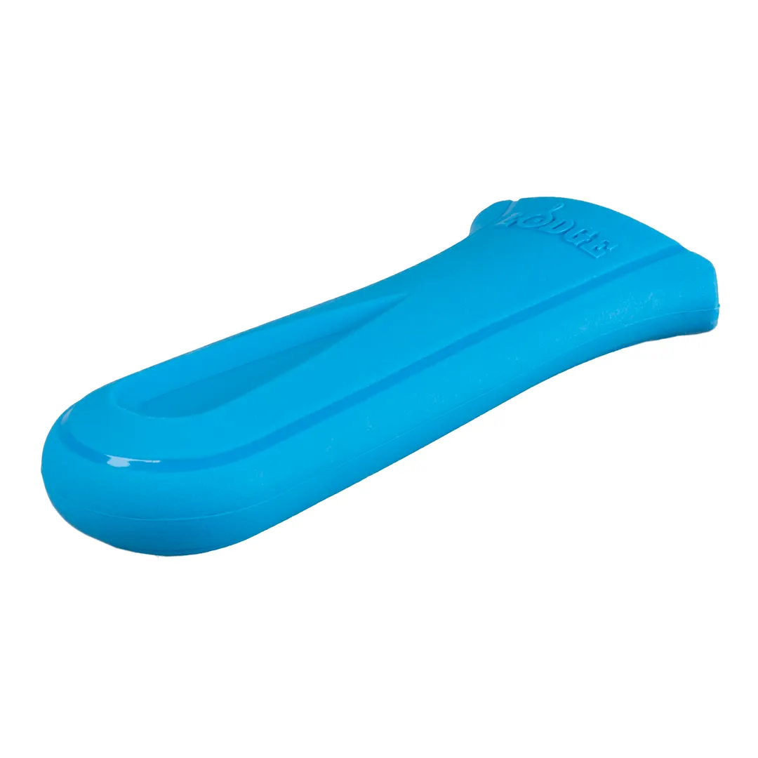 Lodge ASDHH36 Silicone Handle Cover, 5" Blue Keyhole Grip, Heat Protection to 550°F, Dishwasher Safe