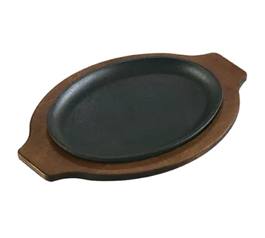 Lodge UGOH - Oval Wood Underliner for Sizzle Platter, 13" x 9" Walnut Stain, Made in USA