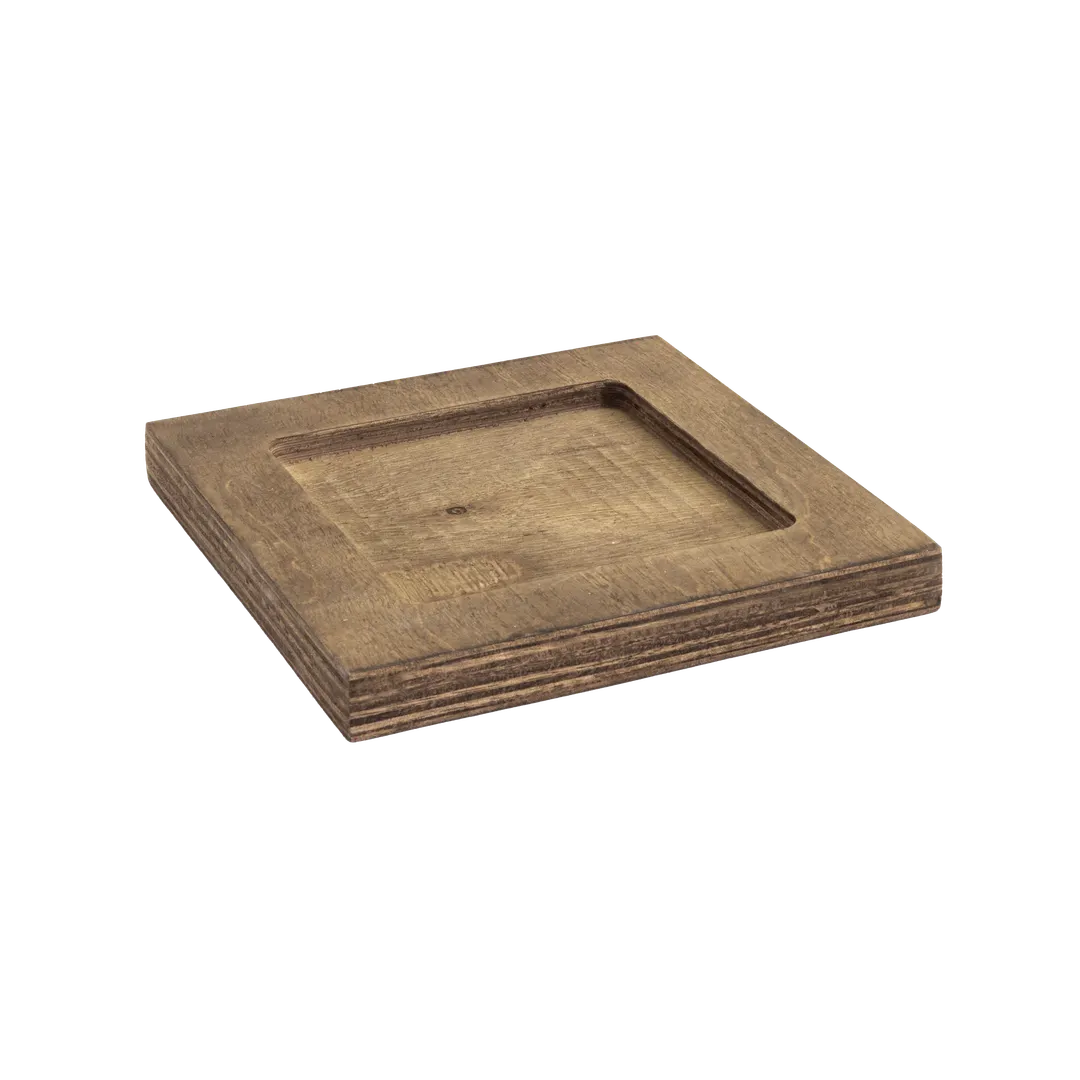 Lodge UMSS Square Wood Underliner, 6" x 6" Sizzling Platter Insert, Hand Wash Only, Made in USA