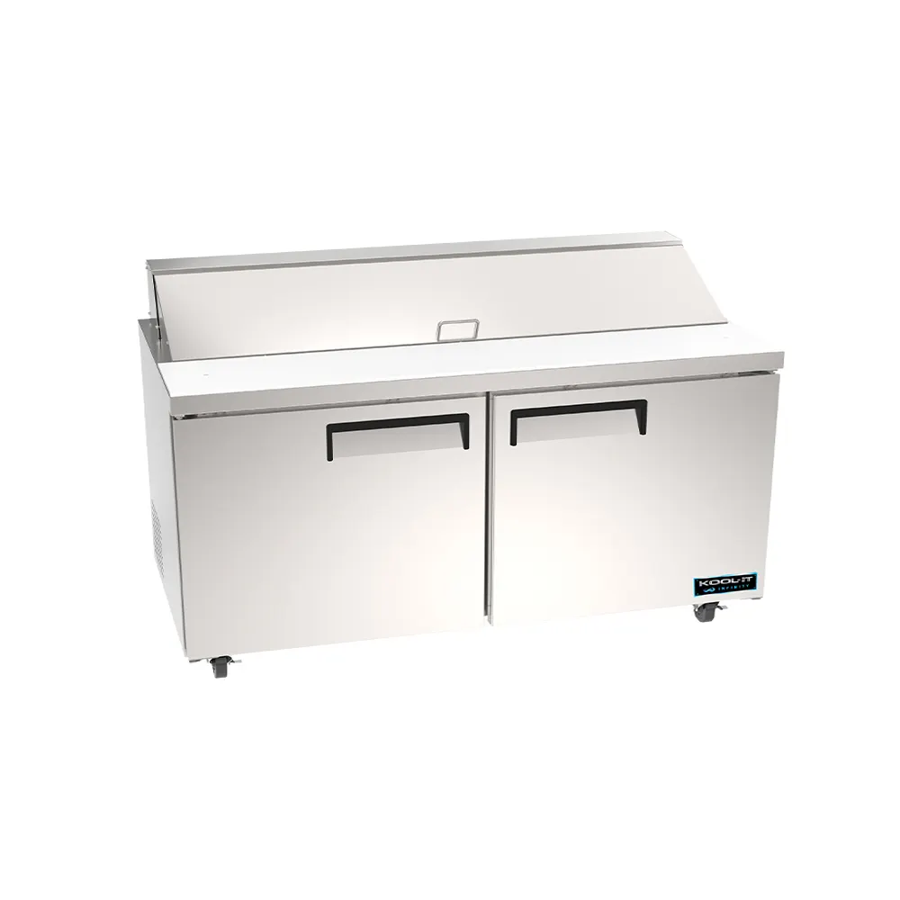 MVP Group KIN60SP-HC 60" 2-Door Sandwich and Salad Prep Table, 8 Pans