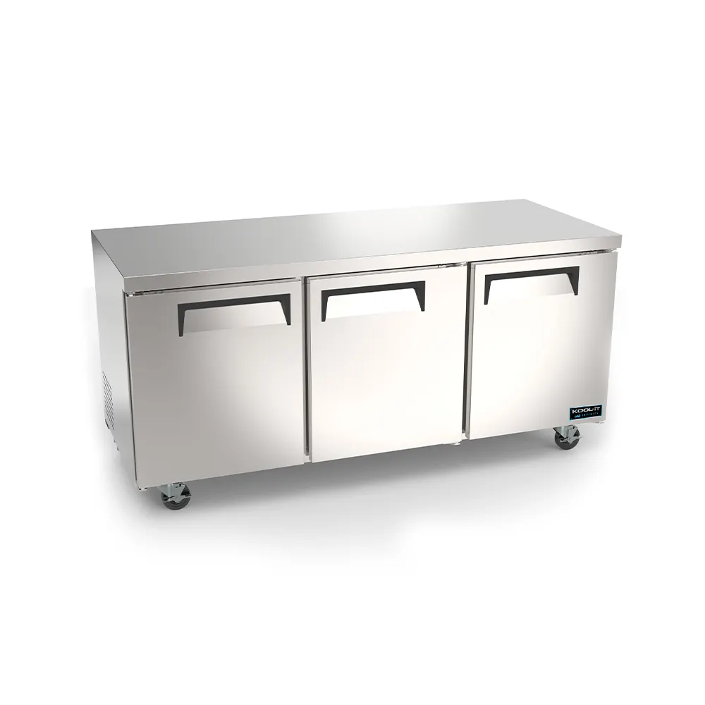 MVP Group KIN72UCF-HC 72" 3-Door Undercounter Freezer, Stainless Steel, 18 cu. ft., LED Display
