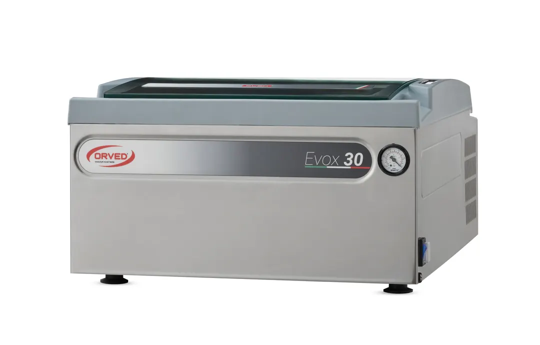 Orved EVOX 30-12 Countertop Vacuum Sealer – 12" Seal Bar, 14.0"x14.4"x7.2", 900W 110V, AISI 304 Stainless