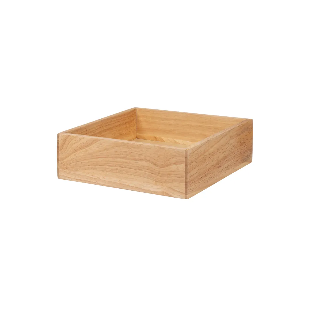 Steelite 7369MW515 Wooden Serving & Display Crate - Blonde Spire Square Wood, 1/Case