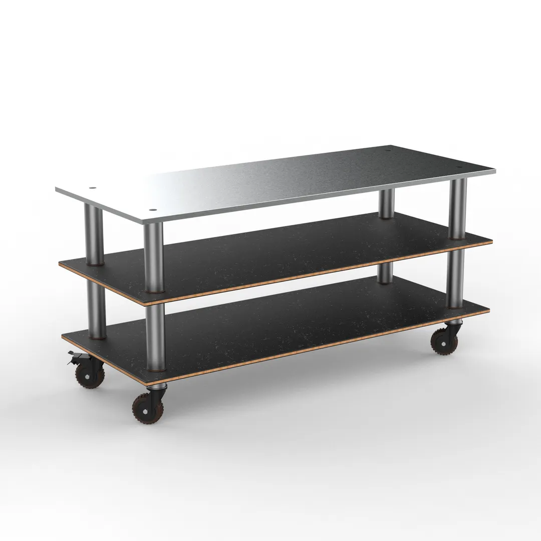Steelite MGCMLA05MSXH Modular Large Pro Unit Buffet Table, 71.0" x 29.5" x 35.0", Brushed Stainless Steel & Grey Slate, Mogogo Collection, 1 per Case