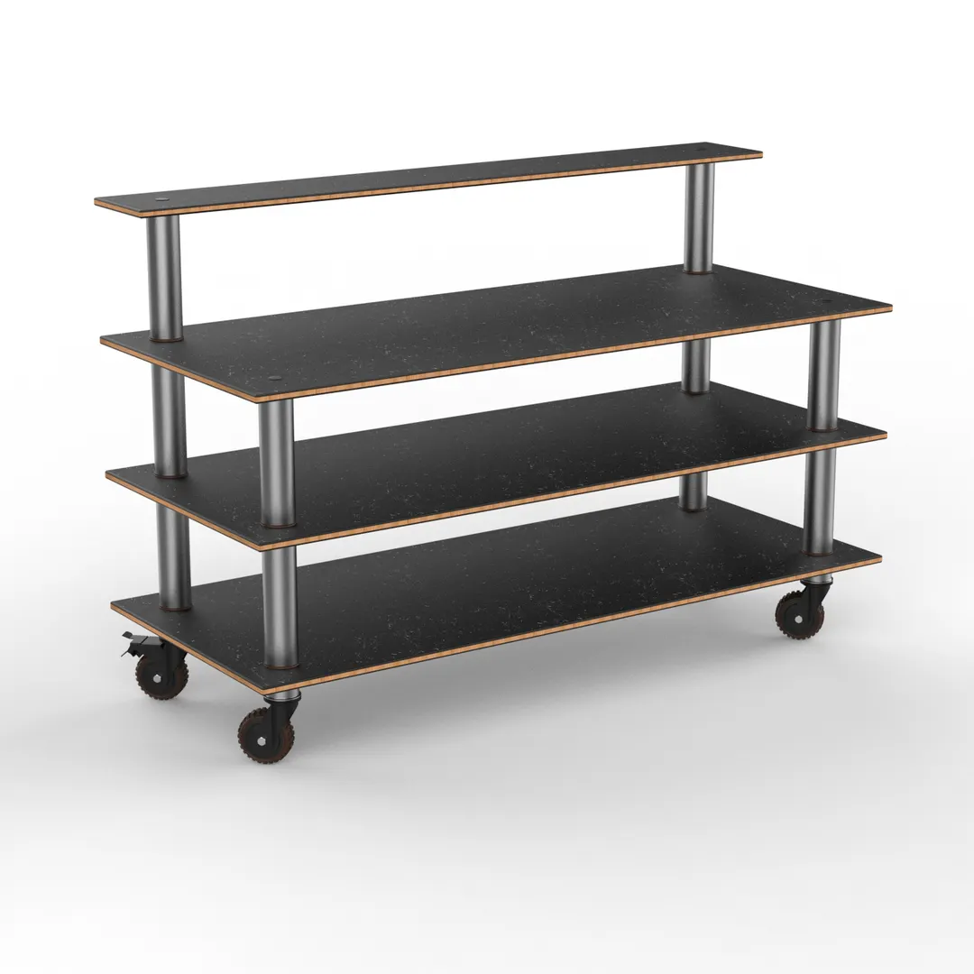 Steelite MGCMLB13MSXH Configurable Buffet Table, Modular Classic Plus Marble Brushed Stainless Steel, 71.0" x 29.5" x 47.0", Grey Slate SS, Mogogo, Mixed Materials, Modular Collection (Minimum: Case Quantity)