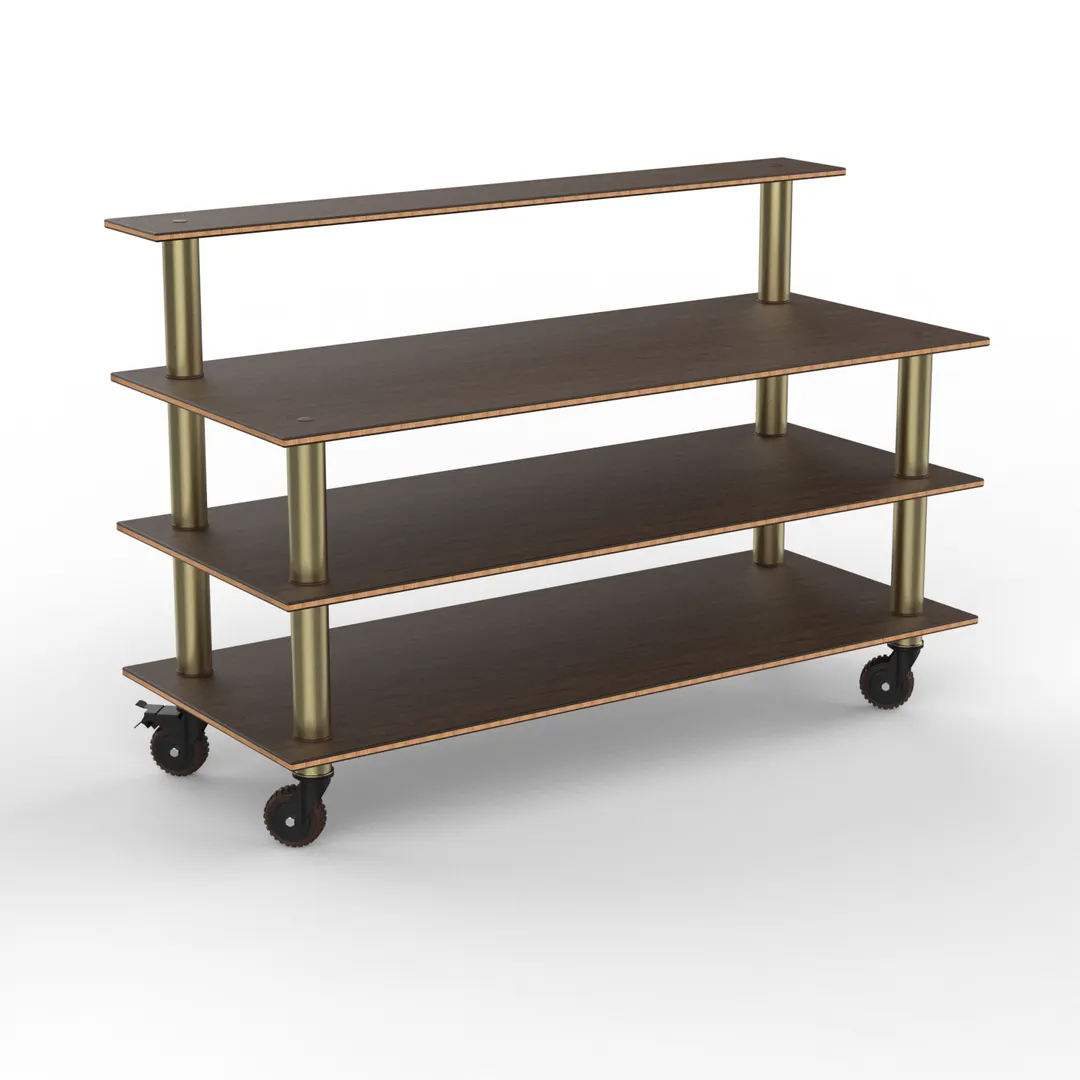 Steelite MGCMLB13WBXH Configurable Buffet Table, 71.0" x 29.5" x 47.0", Modular Classic Plus Mango Brushed Brass, Grey Slate SS, Heavy Duty, 1 per Case, Mogogo Mixed Materials