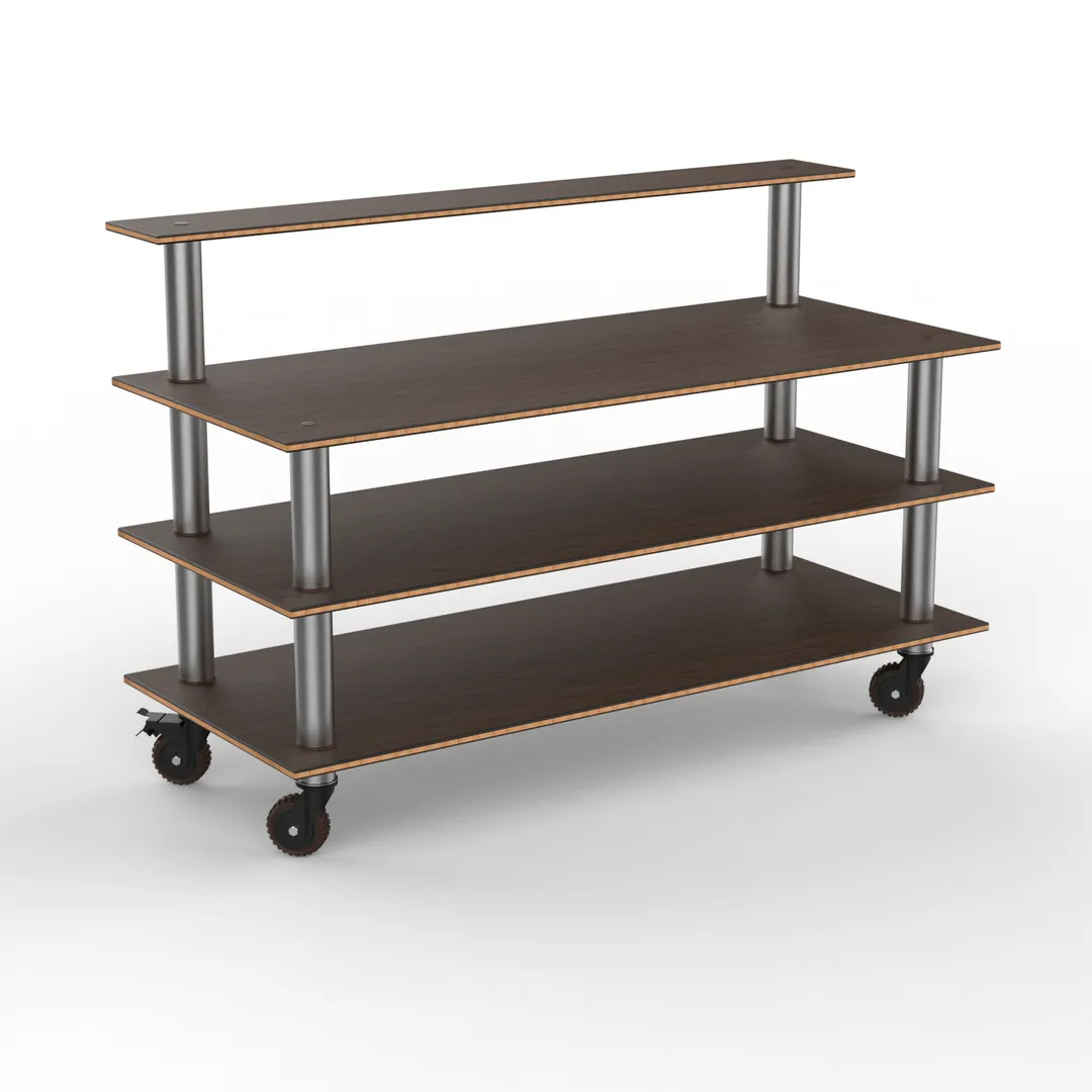Steelite MGCMLB13WSXH Configurable Buffet Table - Modular Classic Plus, 71.0" x 29.5" x 47.0", Mango Brushed Stainless Steel, Grey Slate SS, Mogogo, Mixed Materials, 1 per Case