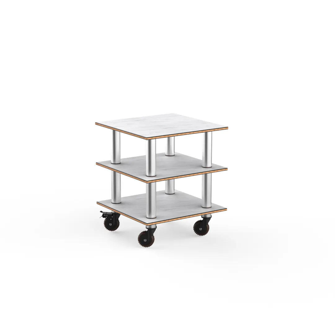 Steelite MGCMLX03CSXH Configurable Buffet Table, Modular Classic Small Unit, White Carrera Stainless Steel, Mogogo, Mixed Materials, 1 per Case, Modular Collection