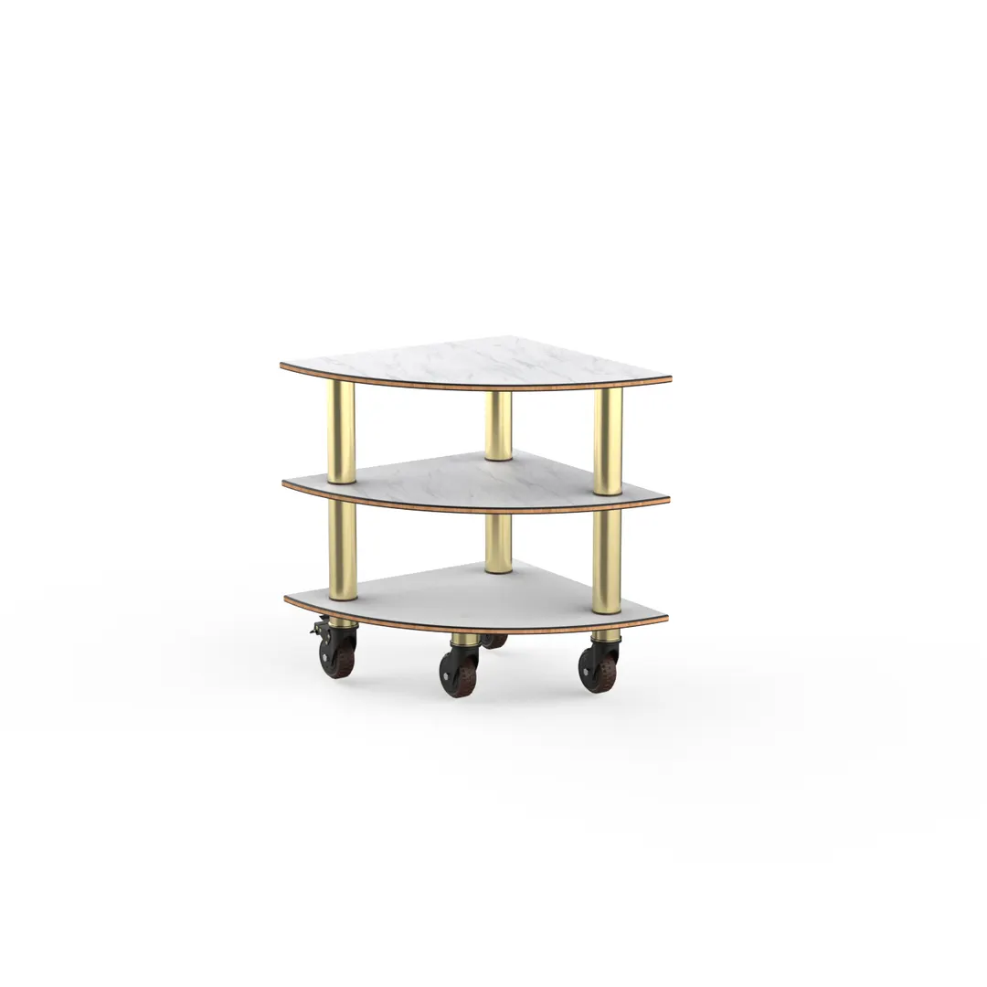 Steelite MGCMLX04CBXH Modular Classic Corner Buffet Table, White Carrera Brushed Finish, Mixed Materials, Mogogo Design, Sold per Case (1 Unit)