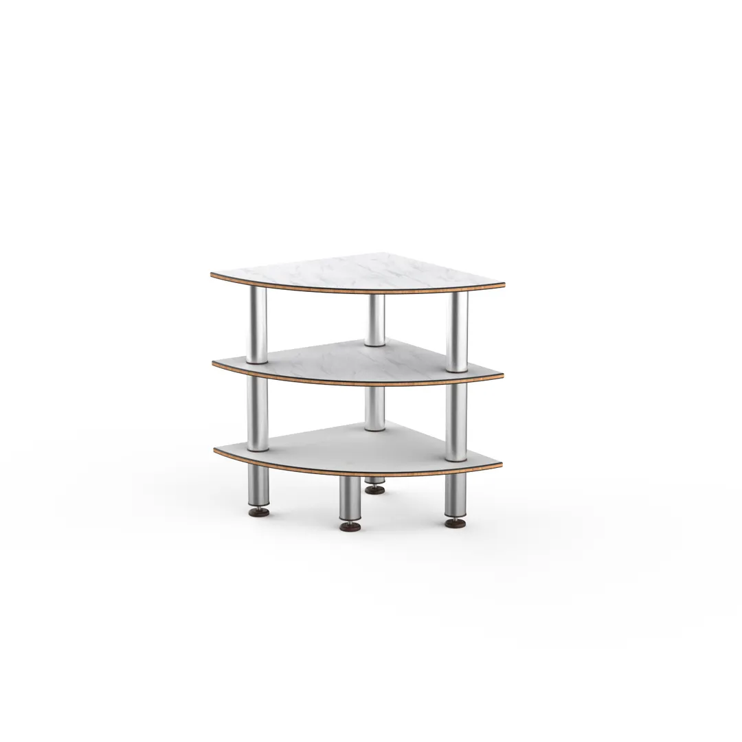 Steelite MGCMLX04CSXF Modular Classic Corner Buffet Table, White Carrera Stainless Steel, Mogogo Design, Mixed Materials, 1 per Case
