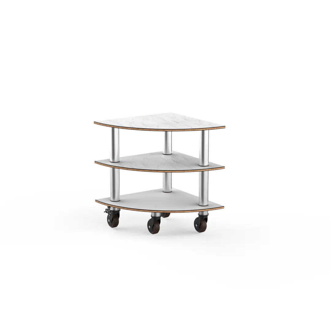 Steelite MGCMLX04CSXH Configurable Buffet Table - Modular Classic Corner Unit, White Carrera Stainless Steel, Mixed Materials, 1 per Case, Mogogo Design