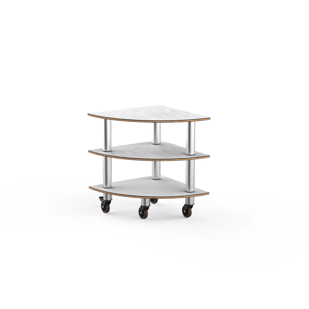 Steelite MGCMLX04CSXW Modular Classic Corner Buffet Table - White Carrera Stainless Steel, Mogogo Design, Mixed Materials, 1 per Case, Modular Collection