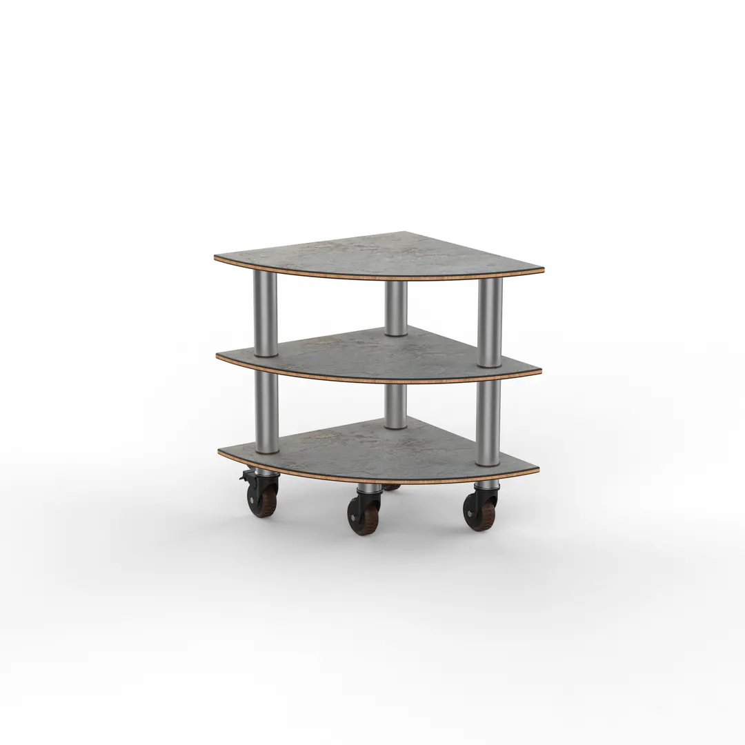 Steelite MGCMLX04GSXH Configurable Buffet Table, Grey Slate Stainless Steel Modular Classic Corner Unit with Heavy Duty Casters, Mixed Materials, 1 per Case