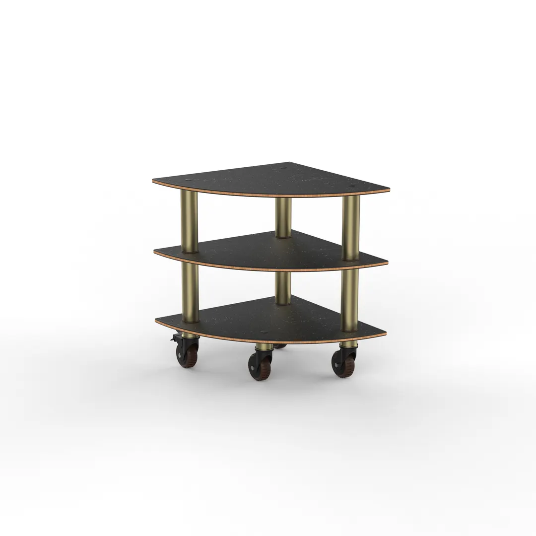 Steelite MGCMLX04MBXH Modular Classic Corner Buffet Table, 29.5" x 29.5" x 35.0", Grey Slate SS & Mogogo, Mixed Materials, Brushed Brass Finish, 1 per Case