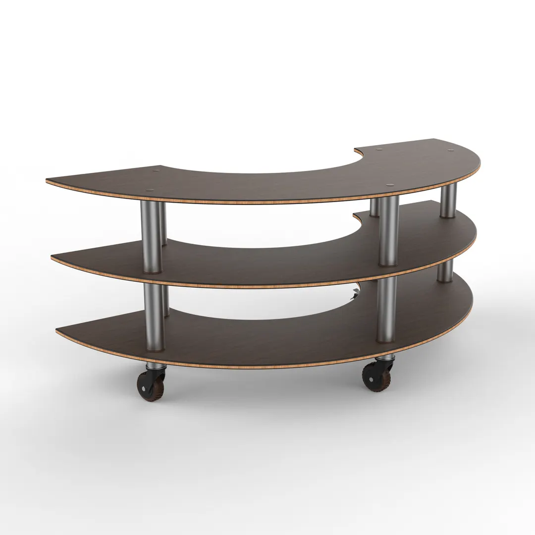 Steelite MGCMSX01WSXH Configurable Buffet Table, Modular Curved Unit with Mango Brushed Stainless Steel, Grey Slate SS, 81.5" x 41.0" x 35.0", 1 per Case, Mogogo Collection