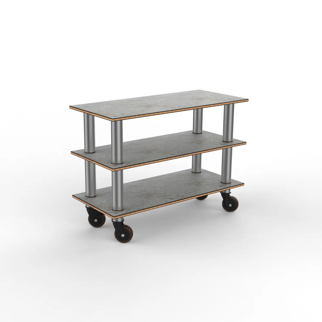 Steelite MGCMSX02GSXH Configurable Buffet Table, Grey Slate Brushed Stainless Steel, 47.0" x 21.0" x 35.0", Modular Unit, Mogogo Design, Mixed Materials, 1 per Case