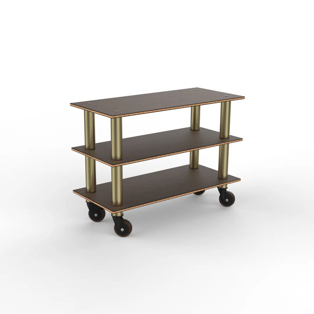 Steelite MGCMSX02WBXH Configurable Buffet Table, 47.0" x 21.0" x 35.0", Modular Grey Slate SS with Mango Brushed Brass, Mogogo Design, Mixed Materials, 1 per Case - Modular Collection