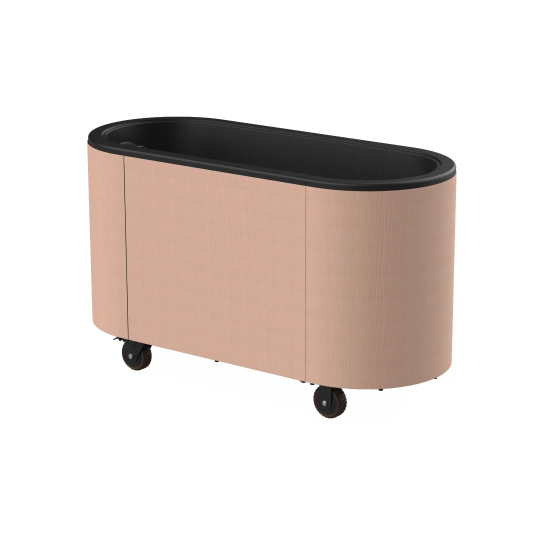 Steelite MGCOVE01BXXC Oval Ice Bin Cart with Black Cream Cover, Fits Ice Machines, 1 per Case