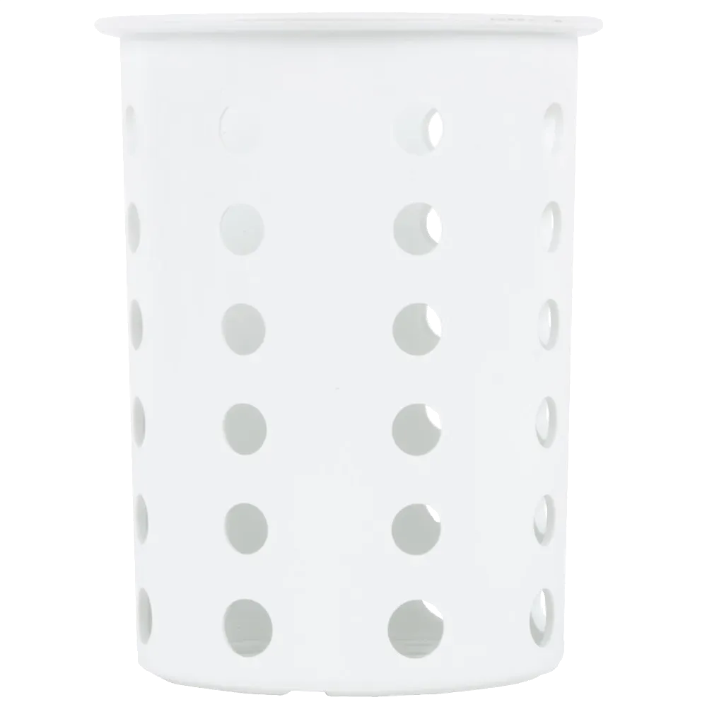 Steril-Sil N-200 Silverware Cylinder Holder, 4" Cutout, Straight-Walled, Nylon, White, High-Temperature, Made in USA