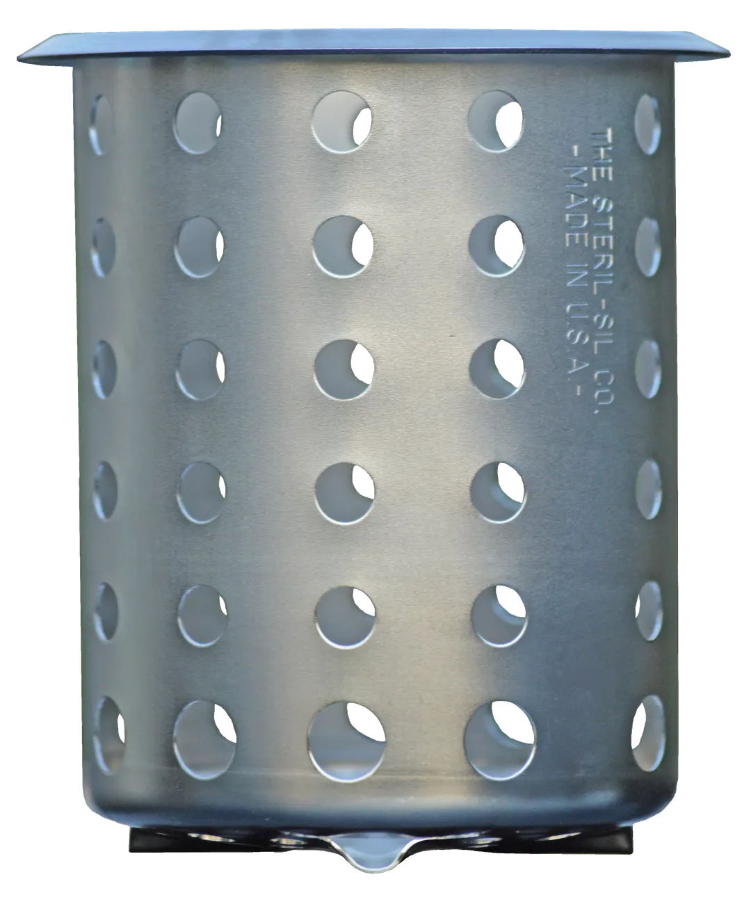 Steril-Sil S-500 High Capacity Silverware Cylinder, 4-1/32" Cutout, 18 Gauge 304 Stainless Steel, Electro-Polish Finish, NSF, Made in USA