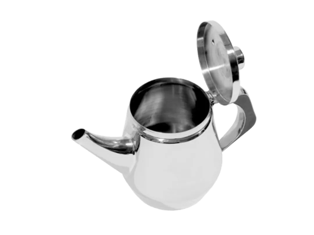 Town 24332 Coffee Pot & Teapot, 30‑Oz Stainless Steel, Spout, Strainer, Insulated Handle, Lid