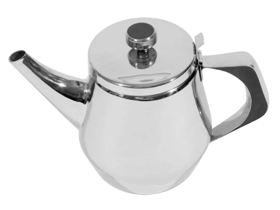 Town 24332 Coffee Pot & Teapot, 30‑Oz Stainless Steel, Spout, Strainer, Insulated Handle, Lid