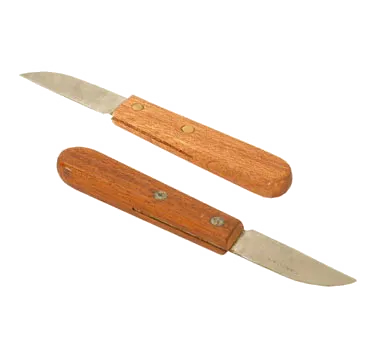 Town 47402 Paring Knife, 2-1/2" x 3/4" Blade, 7-1/4" OA, Riveted Wood Handle, Stainless Steel