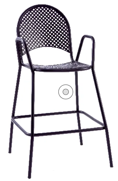 American Tables & Seating 90B-BS Aluminum Bar Stool with Half Round Meshed Back and Mesh Seat, Black