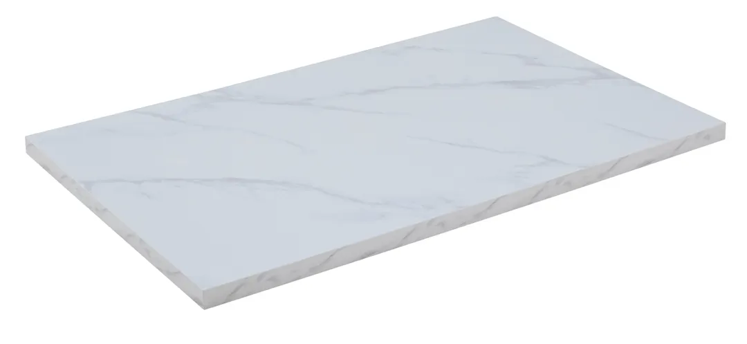 ATS ATE3072-WH - Rectangular Laminate Table Top, 30" x 72", White Marble Look, 1.5" Thick with PVC Edge and Back Sheet