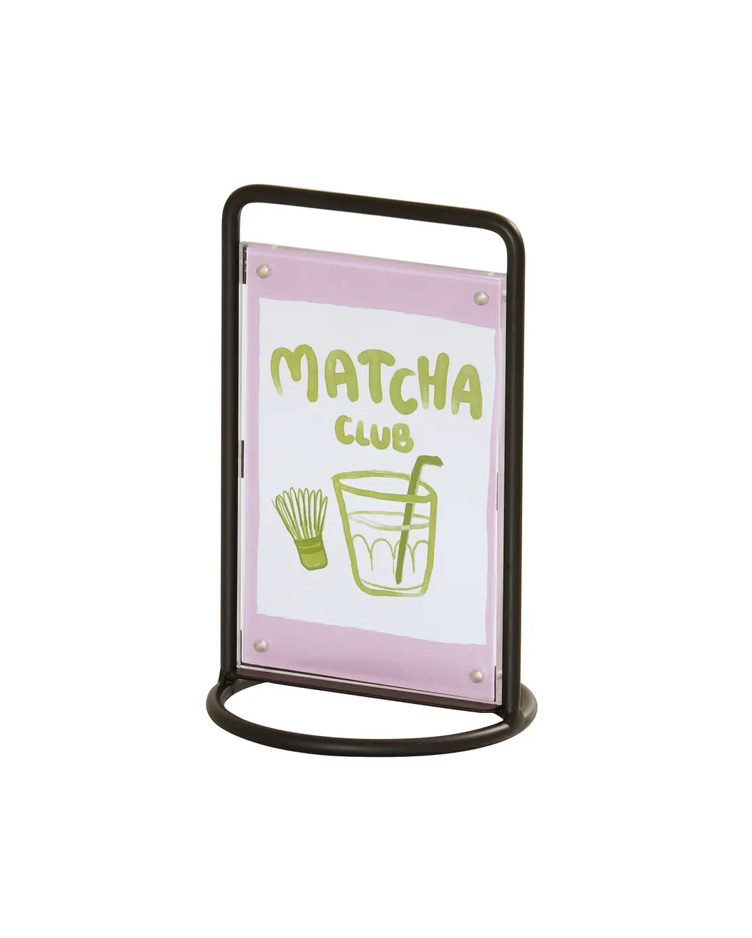Cal-Mil 25203-46-13 Logan Sign Holder, 4.5" x 4.5" x 7.25" Round Metal Wire Menu Sign