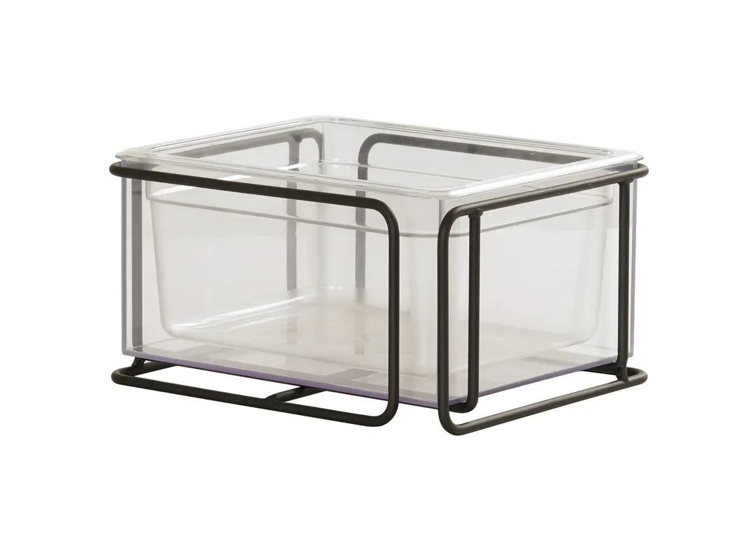 Cal-Mil 25206-1012-13 Ice Display Housing, 13.25" x 11" x 7.25" Black Wire, Rectangular, 12-23" Long Side