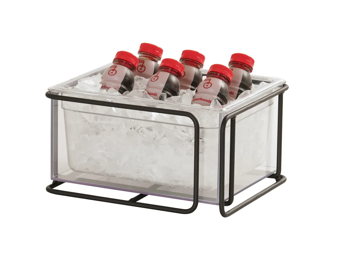 Cal-Mil 25206-1012-13 Ice Display Housing, 13.25" x 11" x 7.25" Black Wire, Rectangular, 12-23" Long Side