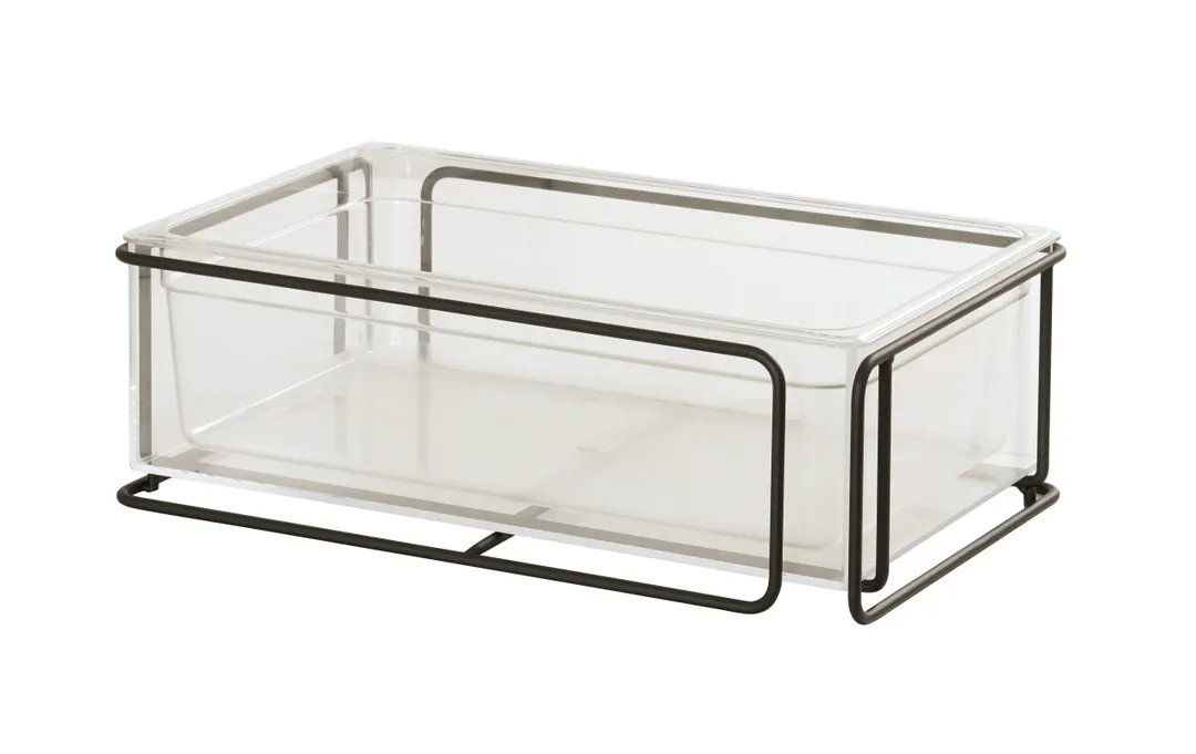 Cal-Mil 25206-1220-13 Ice Display, 21.25"x13.25"x7.25" Black Wire Rectangular Housing, Complete