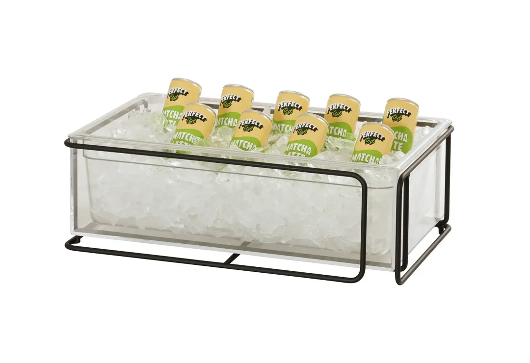 Cal-Mil 25206-1220-13 Ice Display, 21.25"x13.25"x7.25" Black Wire Rectangular Housing, Complete