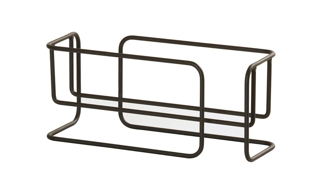 Cal-Mil 25207-3-13 Countertop Condiment Caddy, 3-Jar Logan Display, 12.75" x 4.75" x 6" Black Wire
