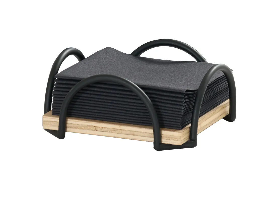 Cal-Mil 25220-93 Logan Napkin Holder, 5" x 5" x 3" Wood Black Napkin Holder