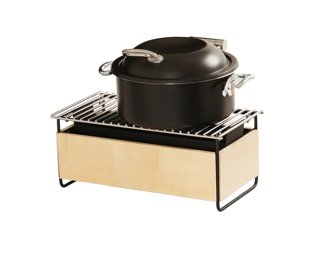 Cal-Mil 25227-93 Logan Chafing Dish, 19.75" x 10" x 7.5" H, Rectangular Wood, Black